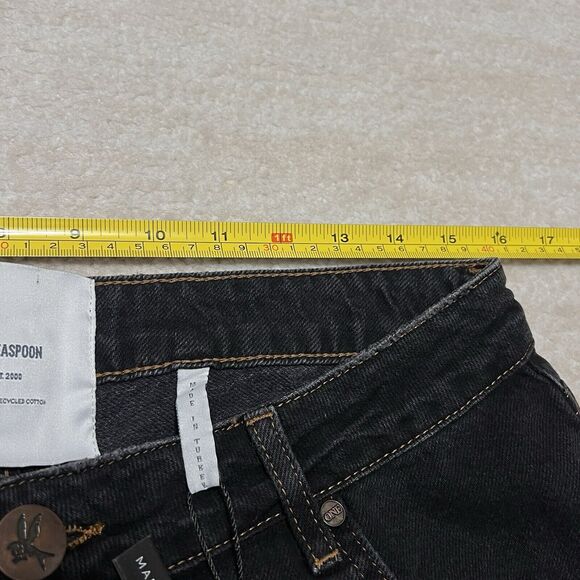 NWT One Teaspoon Dukes Denim/Jean Shorts Black Frayed Edge Low Rise Size 28 - Picture 7 of 9